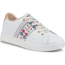 Sneakersy DESIGUAL - 20SSKL03 1000. Białe półbuty damskie Desigual, ze skóry ekologicznej. W wyprzedaży za 319,00 zł.