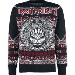 Iron Maiden Holiday Sweater 2018 Sweter z dzianiny wielokolorowy. Czarne swetry klasyczne męskie Iron Maiden, l, z dzianiny, z okrągłym kołnierzem. Za 164,90 zł.