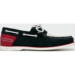 Tommy Hilfiger - Mokasyny. Niebieskie mokasyny męskie TOMMY HILFIGER, ze skóry, z okrągłym noskiem. Za 449,90 zł.