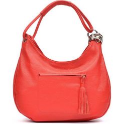 Shopper bag damskie: Skórzana torebka w kolorze czerwonym – (S)35 x (W)38 x (G)6 cm