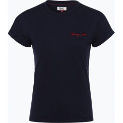 Tommy Jeans - T-shirt damski, niebieski. Niebieskie t-shirty damskie Tommy Jeans, m, z haftami, z bawełny. Za 179,95 zł.