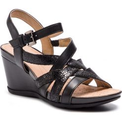 Sandały GEOX - D Dorotha C D928TC 043KY C9999 Black. Czarne klapki damskie Geox, bez wzorów, ze skóry, bez obcasa, na obcasie. W wyprzedaży za 339,00 zł.