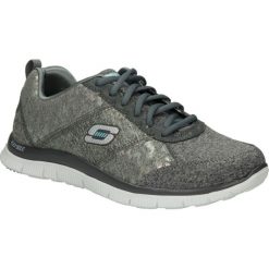 Sportowe skechers 12199. Szare buty sportowe damskie Skechers, bez wzorów, z materiału, sportowe. Za 359,99 zł.