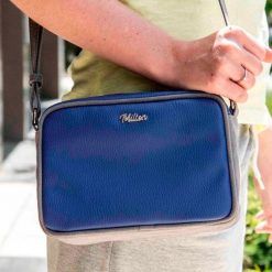 Listonoszka damska Milton ML01 niebiesko-szara - Niebieski. Niebieskie listonoszki damskie Milton, w paski, z materiału, sportowe. Za 79,99 zł.