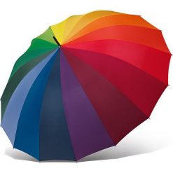 Kolorowy parasol "Rainbow" - Ø 130 cm. Parasole Le Monde du Parapluie & Co., bez wzorów. W wyprzedaży za 55,95 zł.