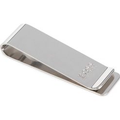 Klips do banknotów BOSS - Majestic Money Clip 50380104 040. Szare portfele męskie Boss, bez wzorów, z tworzywa sztucznego. W wyprzedaży za 219,00 zł.