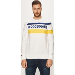 Le Coq Sportif - Bluza. Białe bluzy męskie le coq sportif, s, z aplikacjami, z bawełny, z okrągłym kołnierzem, bez rękawów, bez kaptura. W wyprzedaży za 219,90 zł.