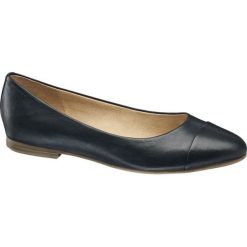 Baleriny damskie 5th Avenue niebieskie. Niebieskie baleriny damskie marki 5th Avenue, ze skóry, na obcasie. Za 119,90 zł.
