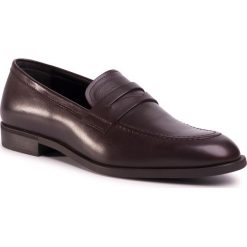 Półbuty EMPORIO ARMANI - X4A160 XF285 00308 Brown. Pomarańczowe buty wizytowe męskie Emporio Armani, bez wzorów, ze skóry, wizytowe, bez zapięcia. W wyprzedaży za 749,00 zł.
