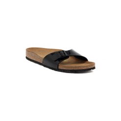 Chodaki damskie: Klapki Birkenstock MADRID SCHWARZ LACK