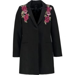 Płaszcze damskie pastelowe: Cortefiel COAT EMBRODERY FLAP Płaszcz wełniany /Płaszcz klasyczny black