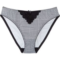 Figi bonprix czarno-biały z nadrukiem. Czarne majtki damskie marki bonprix, z nadrukiem. Za 29,99 zł.