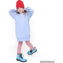 TUNIKA HOODIE - błękit. Niebieskie sukienki dziewczęce z falbanami Pakamera, z bawełny. Za 95,00 zł.