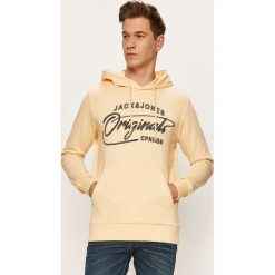 Jack & Jones - Bluza. Niebieskie bluzy męskie Jack & Jones, s, z nadrukiem, z bawełny, z kapturem, bez rękawów, z kapturem. W wyprzedaży za 99,90 zł.