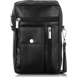 Torba męska skórzana do ręki i na ramię Abruzzo Z-03. Czarne torby męskie skórzane Abruzzo, w paski, ze skóry, klasyczne, małe. Za 59,99 zł.