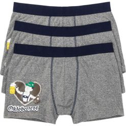 Bokserki "Święto piwa" (3 pary) bonprix szary melanż z nadrukiem. Szare bokserki męskie bonprix, melanż. Za 23,97 zł.