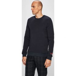 Scotch & Soda - Bluza. Niebieskie bluzy męskie xl, z nadrukiem, z elastanu, z okrągłym kołnierzem. W wyprzedaży za 319,90 zł.