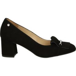 Czółenka - 592-421-S NER. Czarne buty ślubne damskie Venezia, ze skóry. Za 199,00 zł.