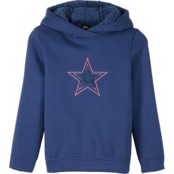 Bluza dziewczęca z kapturem z polaru bonprix kobaltowy. Niebieskie bluzy dziewczęce bonprix, bez wzorów, z bawełny, bez rękawów, z kapturem. Za 79,99 zł.
