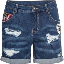 Krótkie spodenki dżinsowe hot pants bonprix niebieski "stone". Niebieskie szorty damskie bonprix, z jeansu. Za 44,99 zł.