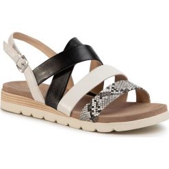 Sandały CAPRICE - 9-28108-24 Black/OffWhite 028. Czarne klapki damskie Caprice, bez wzorów, z gumy, bez obcasa. Za 239,00 zł.