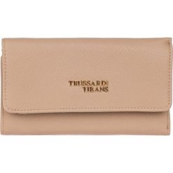 Trussardi Jeans portfel damski 75W00148-9Y099998 beżowy. Brązowe portfele damskie Trussardi Jeans, bez wzorów, z jeansu. Za 299,00 zł.
