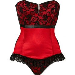 Body i gorsety: Gorset + stringi (2 części) bonprix czerwono-czarny