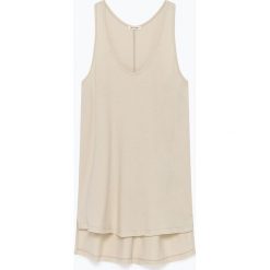 Top "Opyntale" w kolorze beżowym. Brązowe bluzki damskie American Vintage, s, bez wzorów, z okrągłym kołnierzem. W wyprzedaży za 98,95 zł.