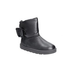 Buty zimowe damskie: Śniegowce Casu Botki emu z kokardą W1005-2