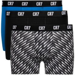 Komplet 3 par bokserek Cristiano Ronaldo CR7 Basic W Aop Trunk 3Pack 8110-49-702. Niebieskie bokserki męskie Cristiano Ronaldo CR7, bez wzorów, z elastanu. W wyprzedaży za 99,00 zł.