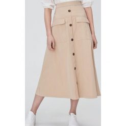 Spódnica midi z guzikami - Beżowy. Brązowe spódniczki damskie Sinsay, s, bez wzorów, midi. Za 79,99 zł.