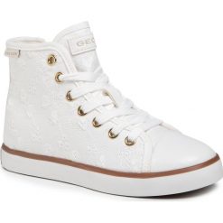 Trampki GEOX - J Ciak G. B J0204B 000DS C1000 S White. Białe trampki dziewczęce Geox, bez wzorów, z gumy, bez zapięcia. Za 259,00 zł.