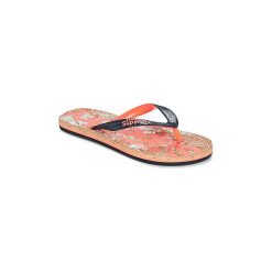 Japonki Superdry PRINTED CORK FLIP FLOP. Niebieskie klapki damskie Superdry, bez wzorów, bez obcasa. Za 109,00 zł.