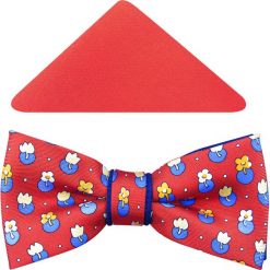 Czerwono-granatowa mucha w kolorowe kwiaty A131. Czerwone muszki męskie Modini Moda Męska, na co dzień, w kwiaty, z tkaniny, eleganckie. W wyprzedaży za 49,50 zł.