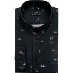 SIMONE KDWS000135. Czarne koszule męskie Giacomo Conti, m, bez wzorów, z bawełny, button down, bez rękawów. Za 229,00 zł.