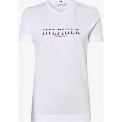 Tommy Hilfiger - T-shirt damski, biały. Białe t-shirty damskie TOMMY HILFIGER, s, z napisami, bez kołnierzyka. Za 179,95 zł.