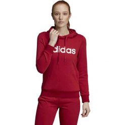 DAMSKA BLUZA ADIDAS ESSENTIALS LINEAR PULLOVER (XL). Czerwone bluzy damskie Adidas, xl, bez wzorów, z bawełny, bez rękawów, z kapturem. W wyprzedaży za 139,99 zł.