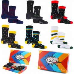 BOMB Socks Orlovski 6pak Mix2. Skarpetki męskie w kolorowe wzory, z elastanu. Za 49,00 zł.
