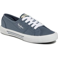 Tenisówki PEPE JEANS - Aberlady Eco PLS31016 Pop Blue 570. Niebieskie półbuty damskie Pepe Jeans, bez wzorów, z jeansu, bez obcasa, na płaskiej podeszwie, bez zapięcia. Za 239,00 zł.