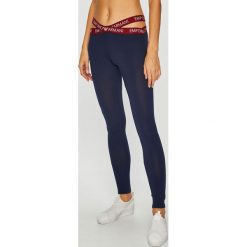 Emporio Armani - Legginsy. Niebieskie legginsy damskie marki Emporio Armani, s, z elastanu. W wyprzedaży za 169,90 zł.