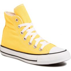 Trampki CONVERSE - Ctas Hi 167236C Laser Orange. Żółte półbuty damskie Converse, bez wzorów, z gumy, bez zapięcia. Za 299,00 zł.
