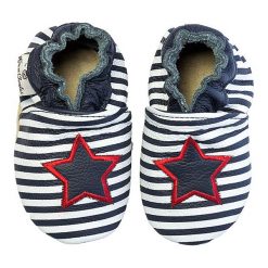 Buciki niemowlęce: Skórzane buty niemowlęce „Star Stripe” w kolorze granatowo-białym