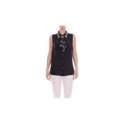 Koszule Moschino A02045837. Niebieskie koszule damskie MOSCHINO, bez wzorów, bez kołnierzyka, bez rękawów. Za 965,43 zł.