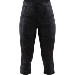 Craft Spodnie Sportowe Damskie Eaze Capri Czarny L. Czarne spodnie damskie Craft, s, z nadrukiem, sportowe, na fitness i siłownię. Za 149,00 zł.