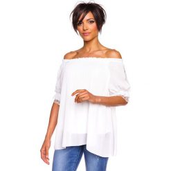 Koszulka "Eliane" w kolorze białym. Białe koszulki damskie Glamour Paris, s, bez wzorów, bez kołnierzyka, bez rękawów. W wyprzedaży za 109,95 zł.