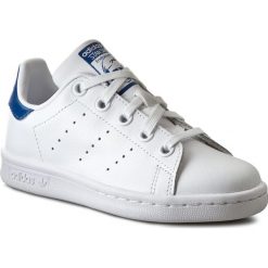 Buty adidas - Stan Smith El C BB0694 Ftwwht/Ftwwht/Eqtblu. Białe półbuty dziewczęce Adidas, z paskami. W wyprzedaży za 189,00 zł.