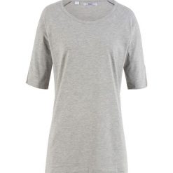 T-shirt z koronkową wstawką w rękawach bonprix jasnoszary melanż. Szare t-shirty damskie bonprix, bez wzorów, z koronki, bez kołnierzyka. Za 44,99 zł.