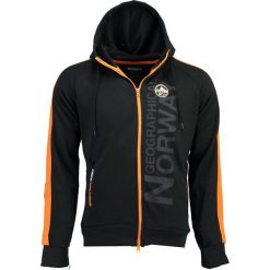 Bluza "Garli" w kolorze granatowym. Niebieskie bluzy męskie Geographical Norway Men, s, w paski, z bawełny, z kapturem, bez rękawów, bez kaptura. W wyprzedaży za 112,95 zł.