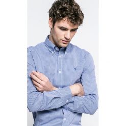 Trussardi Jeans - Koszula. Szare koszule męskie Trussardi Jeans, bez wzorów, z elastanu, z włoskim kołnierzykiem, z długim rękawem. W wyprzedaży za 219,90 zł.