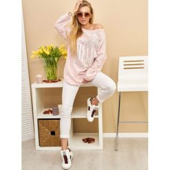 Bluzka Hello Kolor Puder OneSize. Czarne bluzki damskie LIGARI, uniwersalny, w paski, z bawełny, bez kołnierzyka, bez rękawów. Za 69,99 zł.